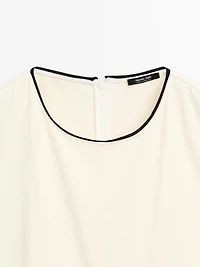 Flounce dress with contrast trims