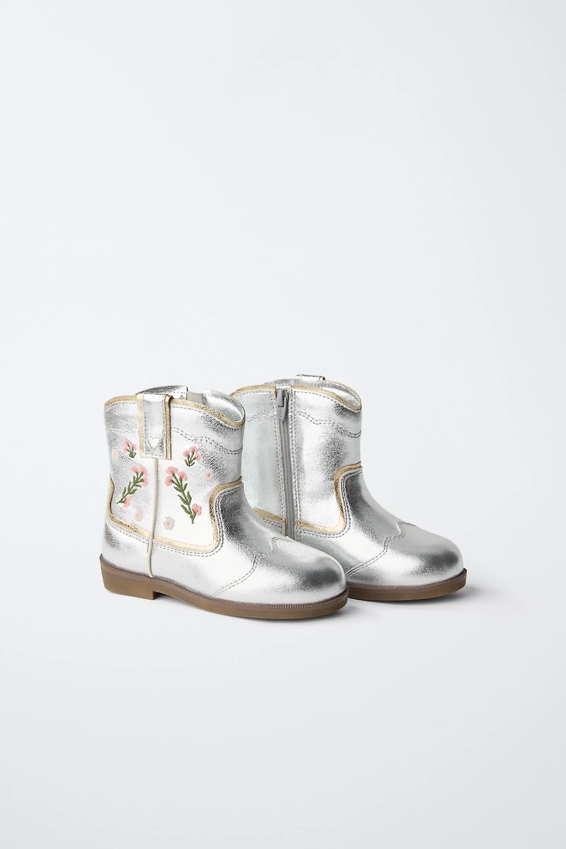 METALLIC EMBROIDERED BOOTS