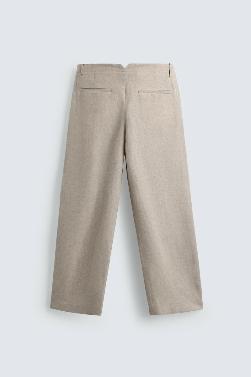 COTTON - LINEN PLEATED PANTS