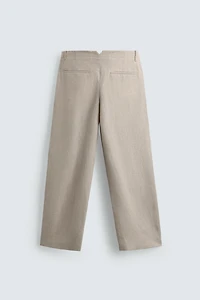 COTTON - LINEN PLEATED PANTS