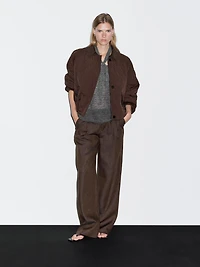 Short lightweight jacket with corduroy detail