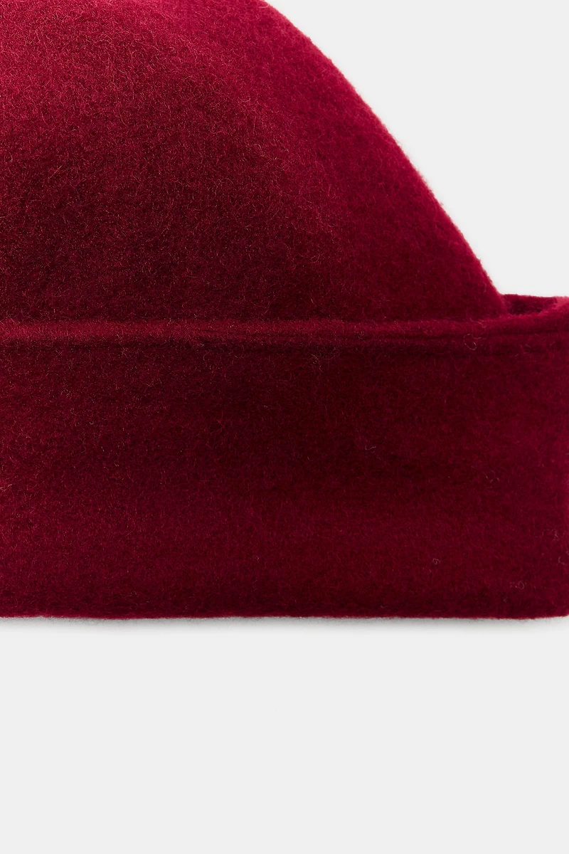 100% WOOL BEANIE WITH CUFF