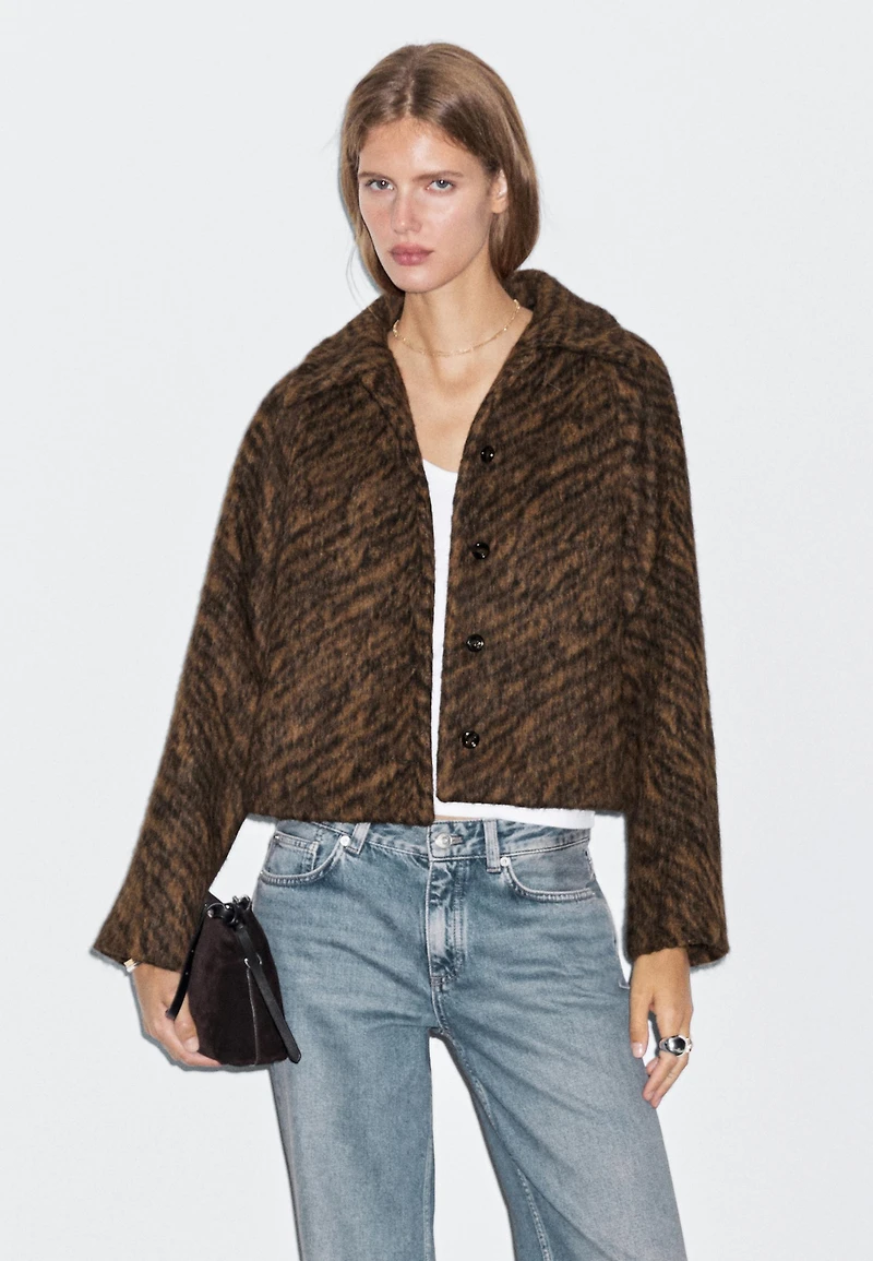 Manteau court imprimé animal
