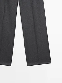 100% wool flannel suit trousers