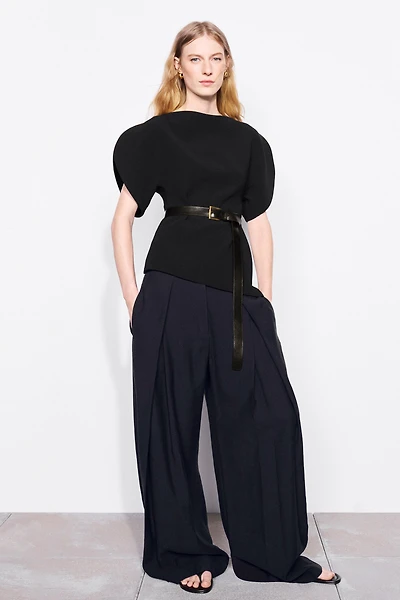 PANTALON À JAMBES LARGES AVEC PLIS ZW COLLECTION