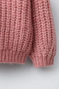 FLORAL EMBROIDERED WOOL KNIT SWEATER