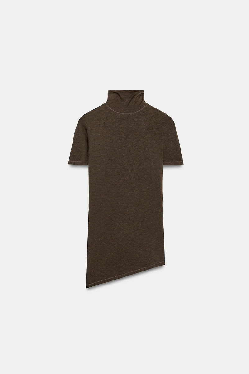 ASYMMETRIC TURTLENECK T-SHIRT
