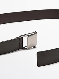 Nappa leather belt with buckle loop - LIMITED