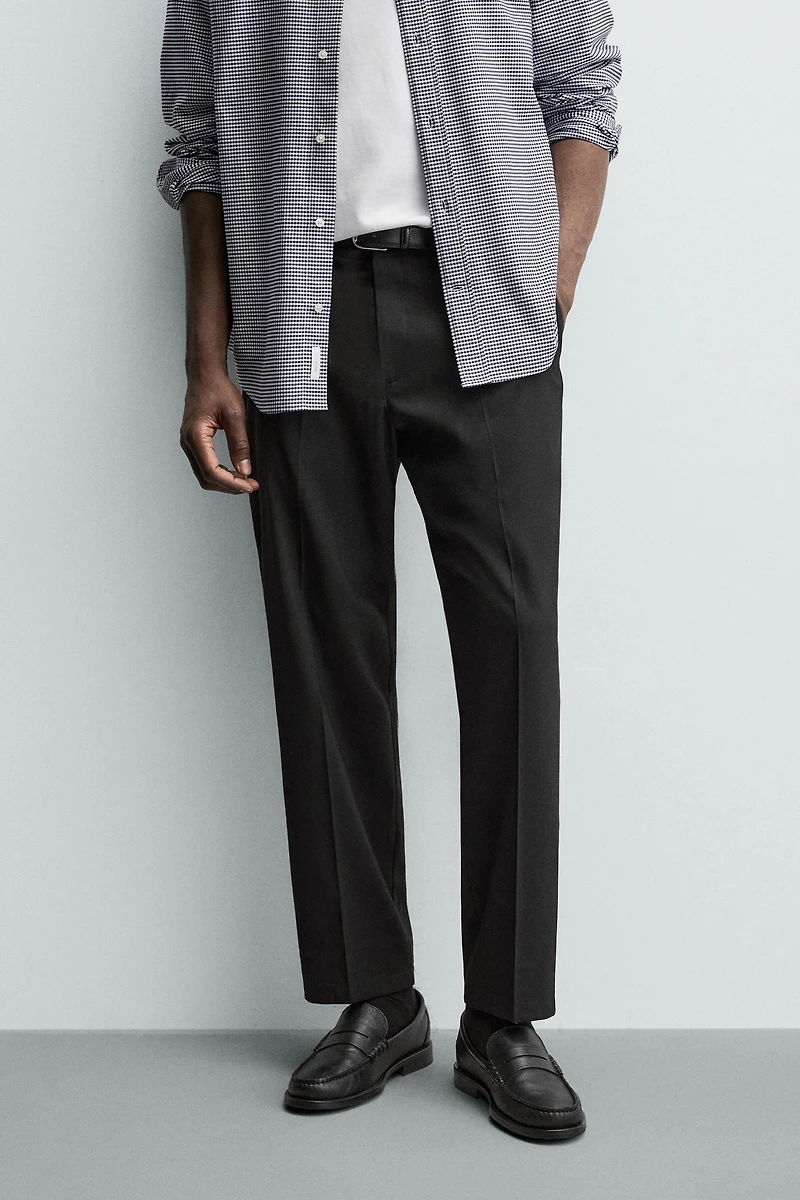 REGULAR FIT WOOL BLEND NON-IRON PANTS