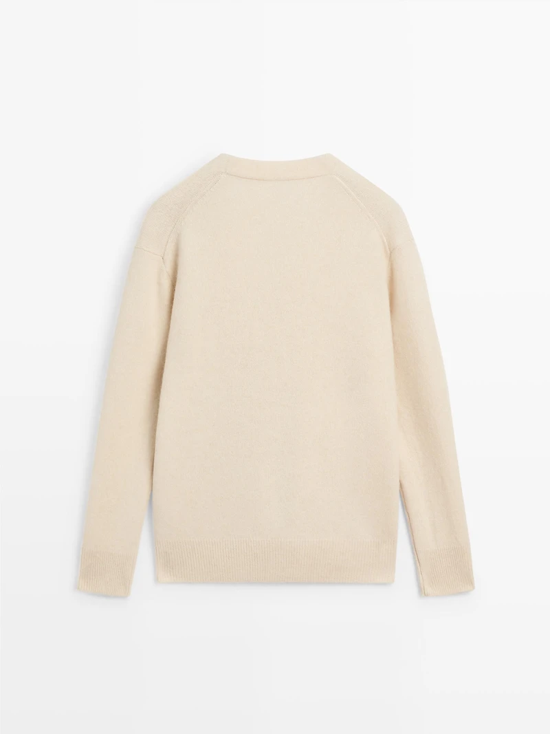 Knit alpaca and wool V-neck cardigan