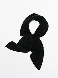 100% cashmere knit tie with bow
