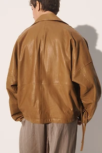 BLOUSON RELAXED EN CUIR NAPPA