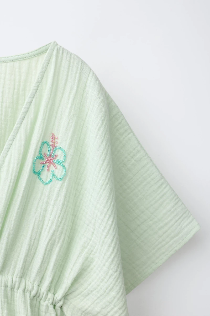 HIBISCUS BEADED CAFTAN
