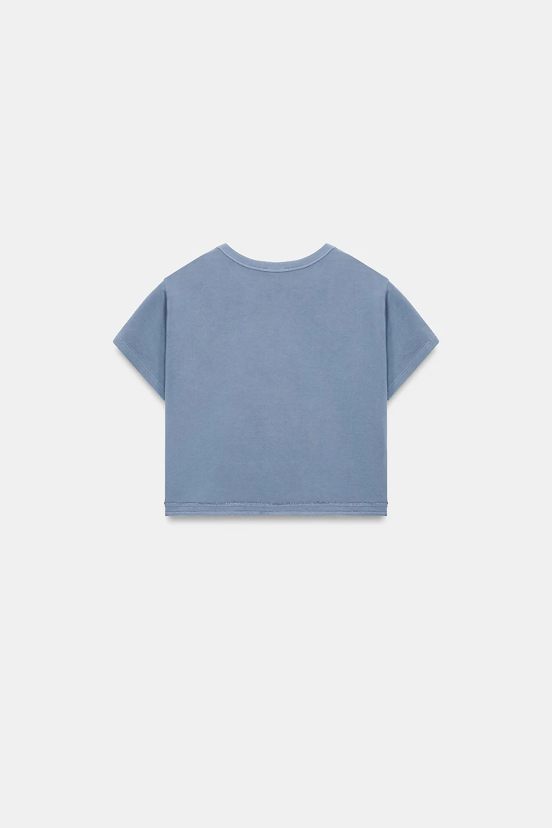 CROPPED WASHED EFFECT T-SHIRT
