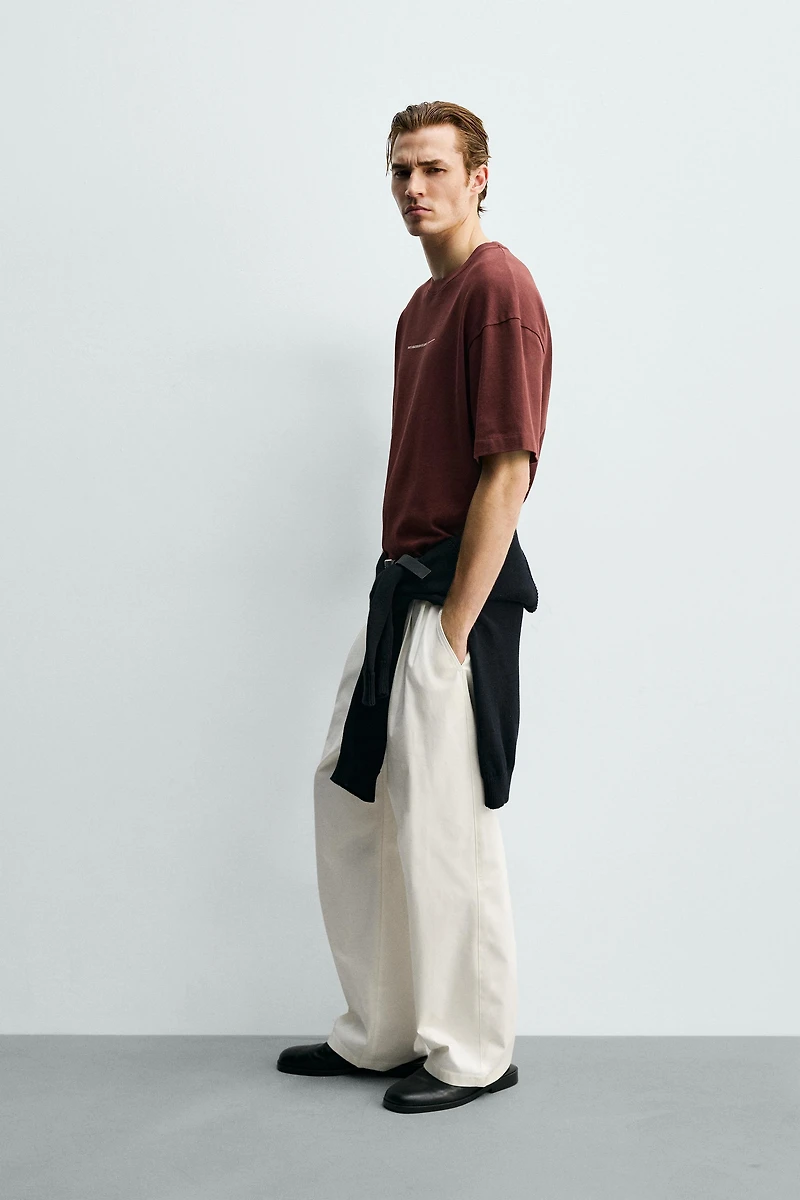 RELAXED FIT FLOCKED PRINT T-SHIRT