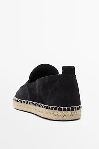 Espadrille ganse cuir
