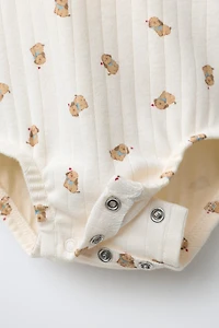 DOG PRINT JACKET, BODYSUIT, AND LEGGINGS SET