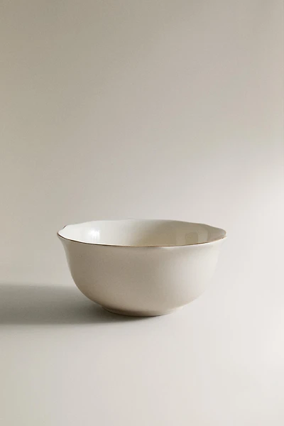 PORCELAIN BOWL WITH RIM DETAIL