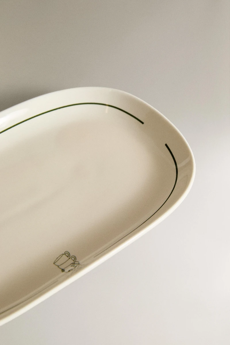 STONEWARE COFFEE SHOP SERVING DISH