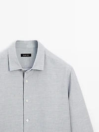 Regular fit flecked shirt