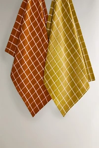 SET OF REGULAR CHECK COTTON KITCHEN TOWELS (SET OF 2)