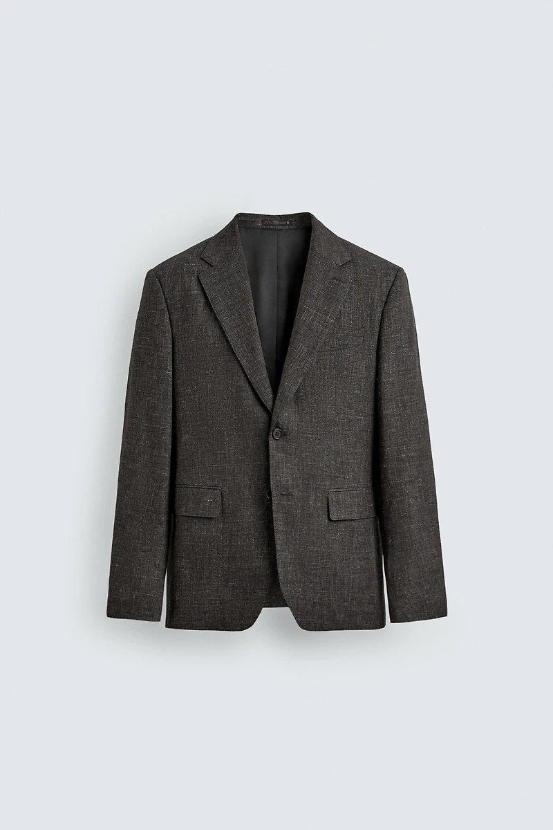 REGULAR FIT TEXTURED SUIT JACKET