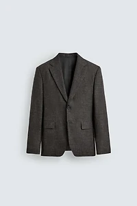 REGULAR FIT TEXTURED SUIT JACKET