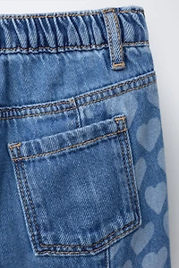 JEAN STRAIGHT IMPRIMÉ CŒURS