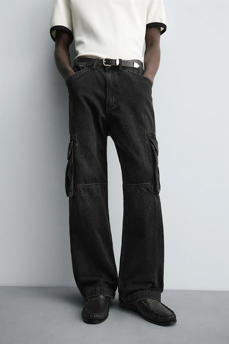 STRAIGHT FIT CARGO JEANS