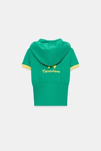 ZIPPERED HOODIE TOP