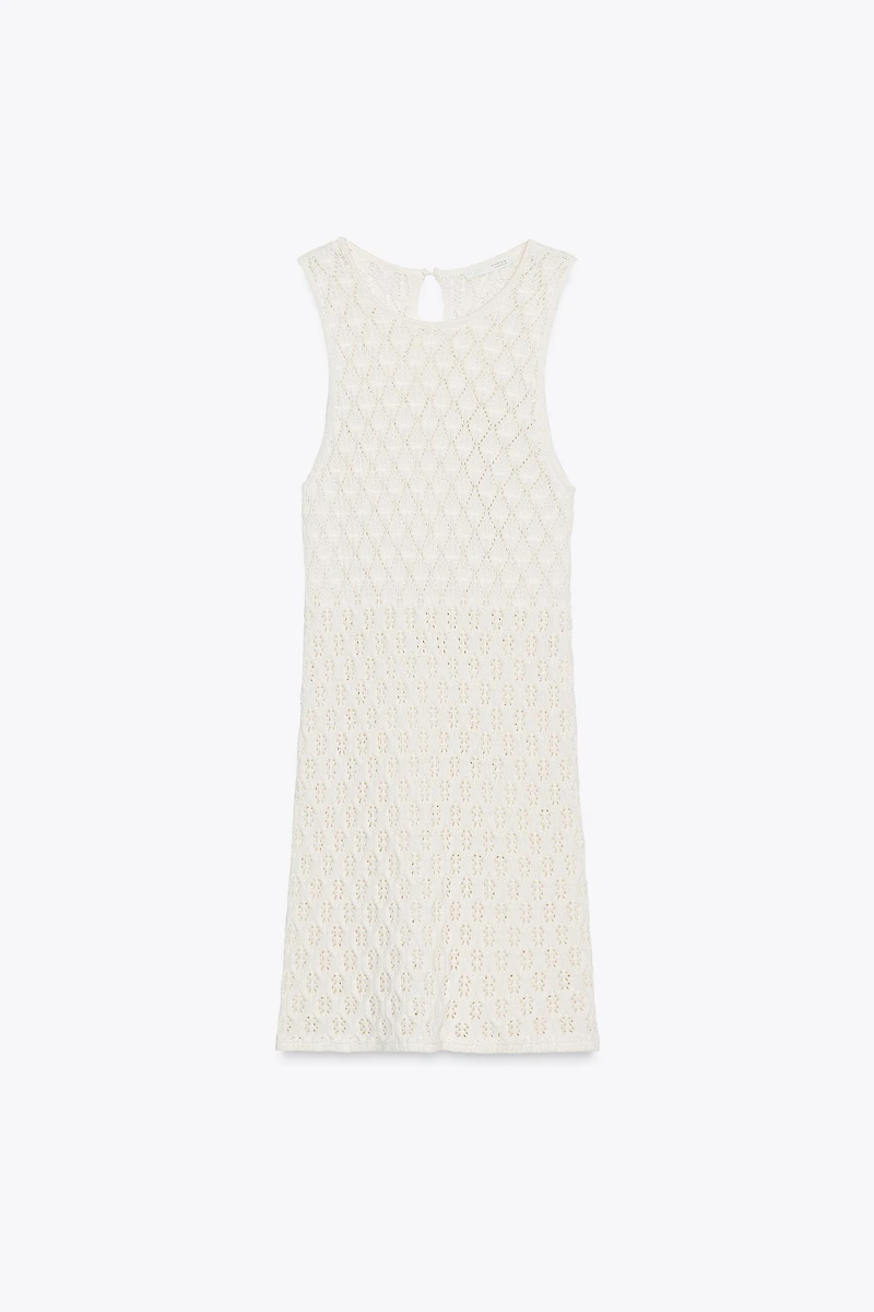 CUTWORK HALTER SHORT DRESS