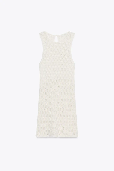 CUTWORK HALTER SHORT DRESS