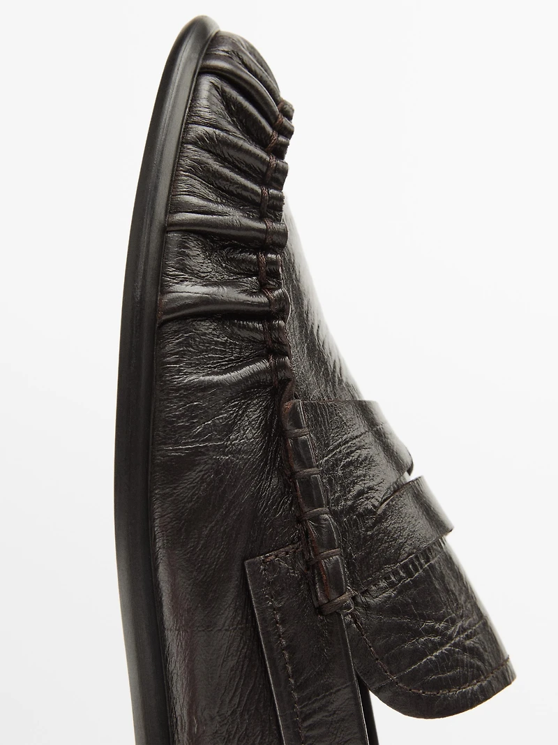 Embossed leather loafers