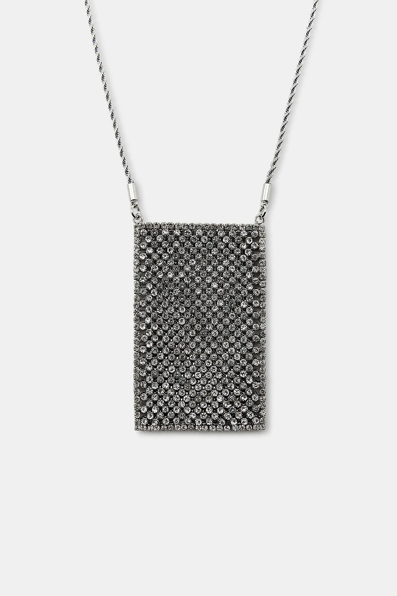 RHINESTONE HANDBAG NECKLACE