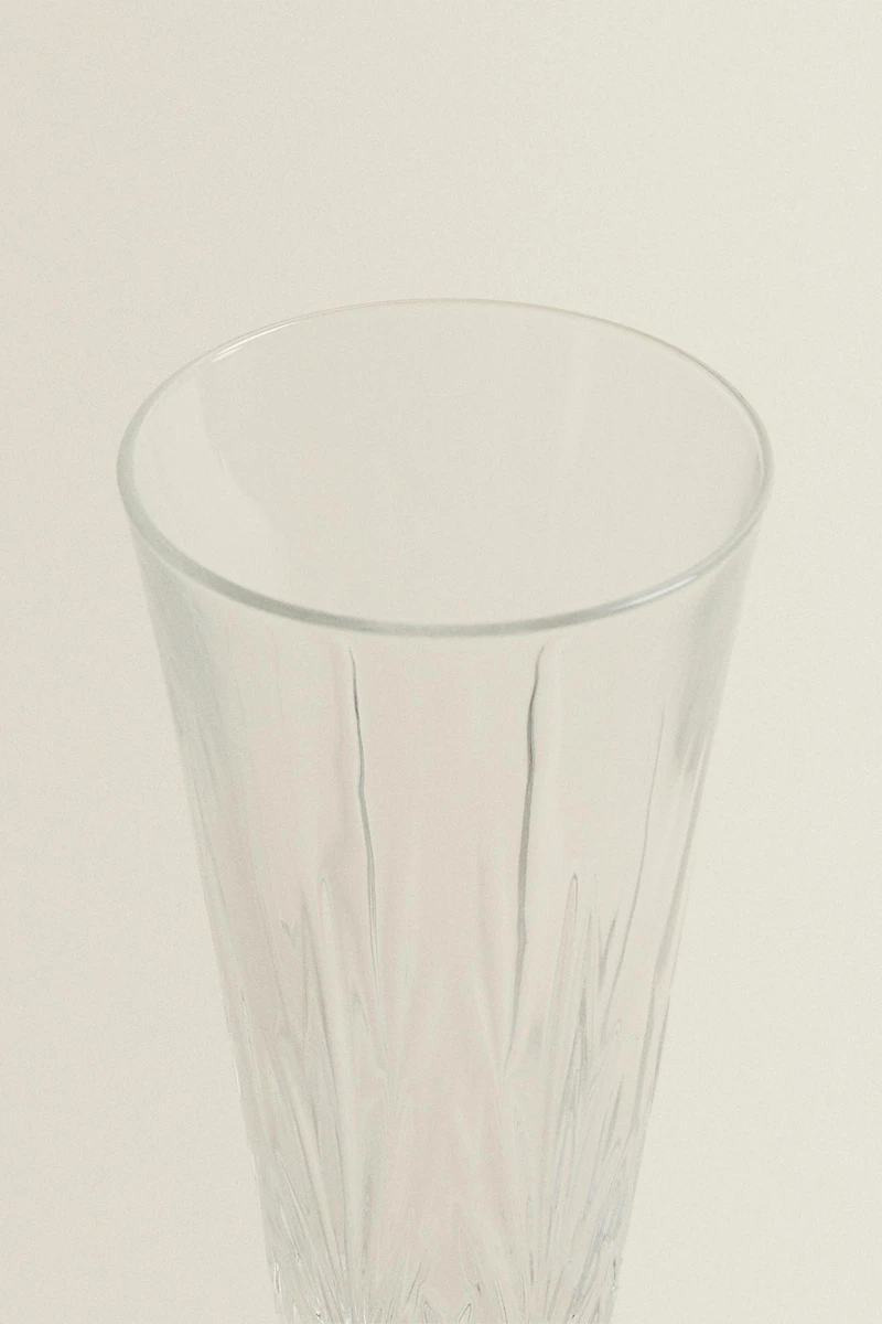 FLÛTE VERRE CRISTALLIN TAILLÉ