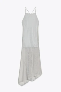 METALLIC THREAD MIDI DRESS