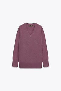 100% WOOL OVERSIZED KNIT SWEATER