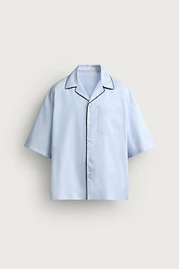 CONTRASTING PIPING RELAXED FIT SHIRT