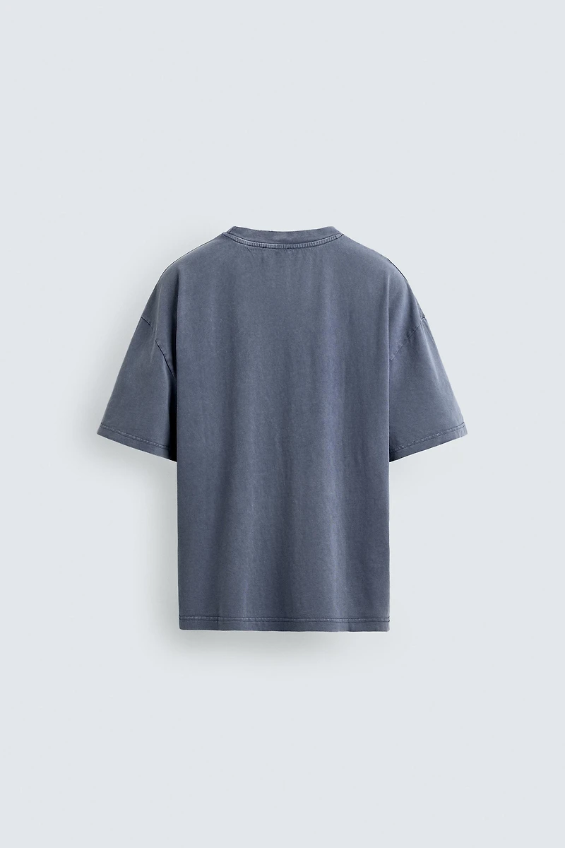 WASHED PRINTED T-SHIRT WITH STUDS