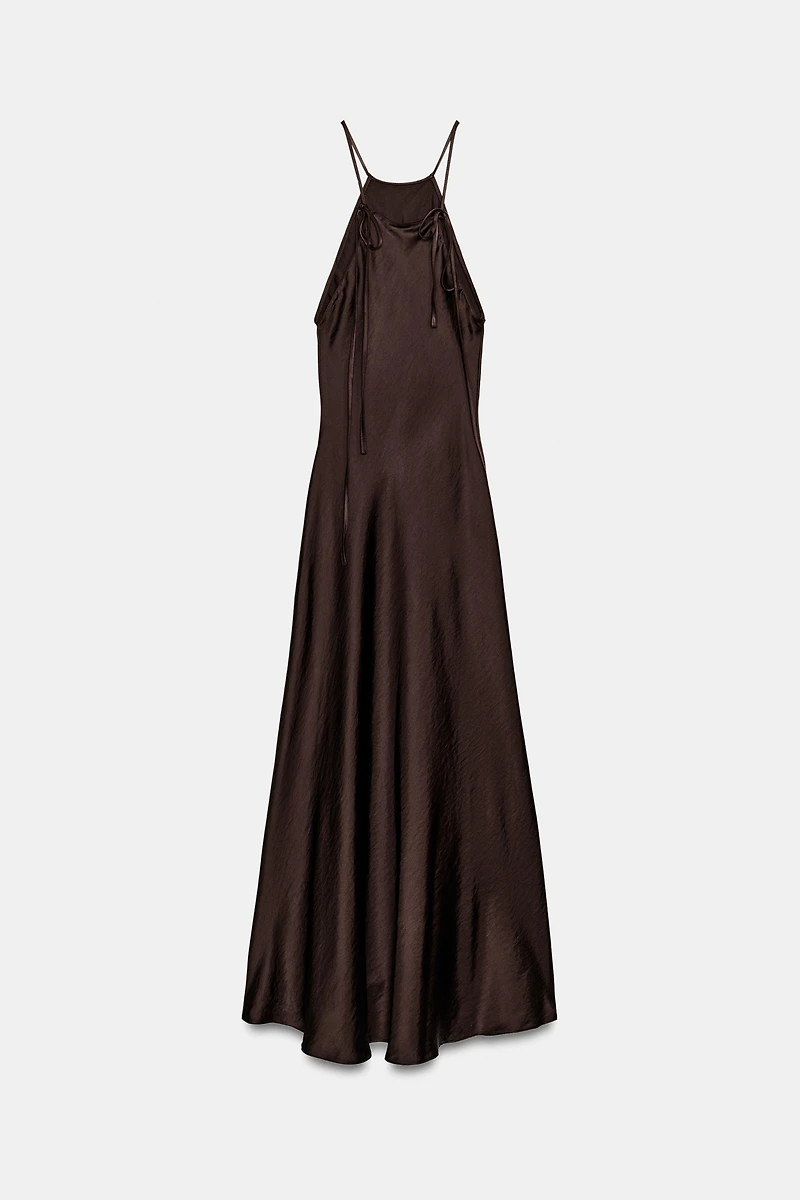 ZW COLLECTION SATIN EFFECT HALTER DRESS