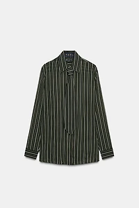 CHEMISE FLUIDE À RAYURES AVEC CRAVATE ZW COLLECTION