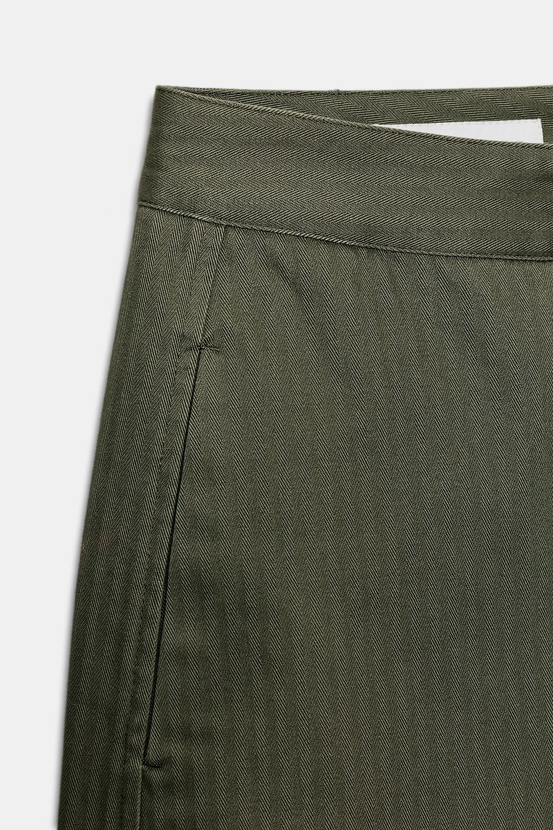 HERRINGBONE BARREL PANTS