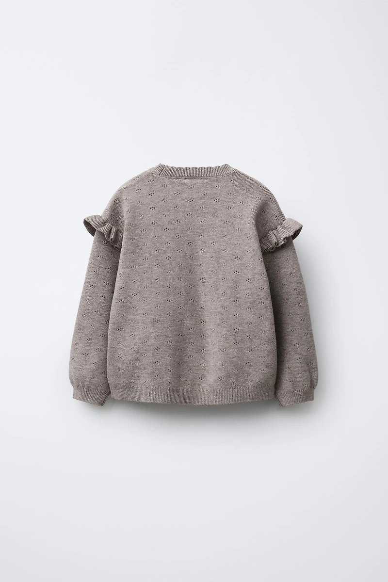 PULL EN MAILLE FLEURS BRODÉES