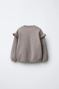 PULL EN MAILLE FLEURS BRODÉES