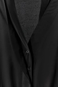 FLOWY SATIN EFFECT BLAZER SHIRT