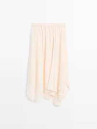 Flowing asymmetric midi skirt