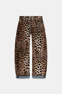 FLOCKED ANIMAL PRINT PANTS ZW COLLECTION LIMITED EDITION