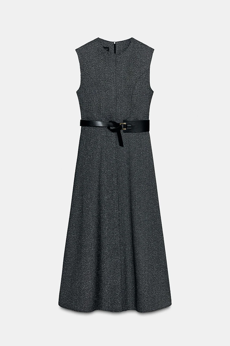 MARLED MIDI BELTED DRESS