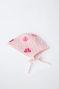 BUTTERFLY CROCHET KNIT BONNET
