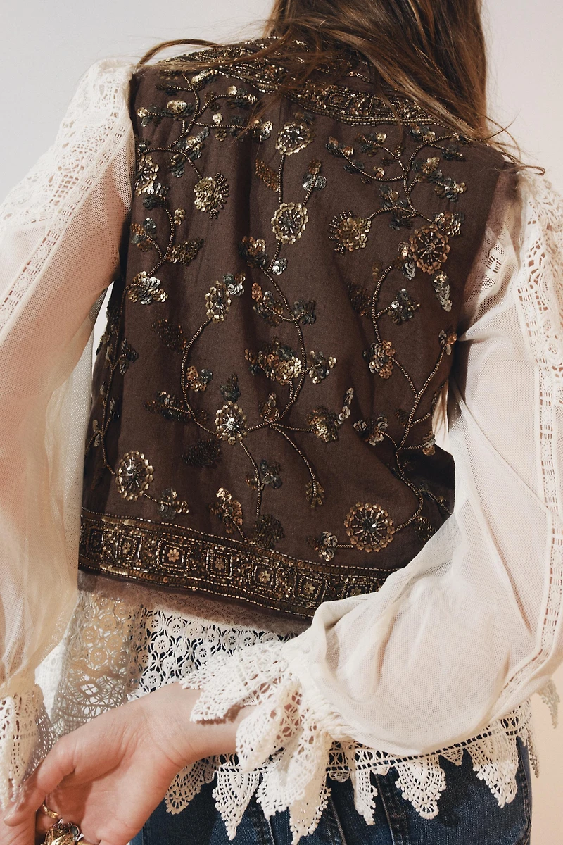 EMBROIDERED LACE BLOUSE ZW COLLECTION